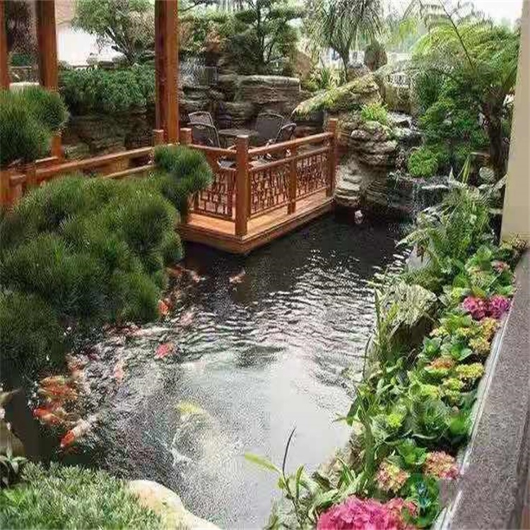 内黄别墅庭院景观设计鱼池